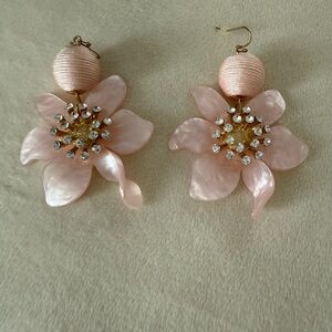 Elegant Pink Floral Earrings